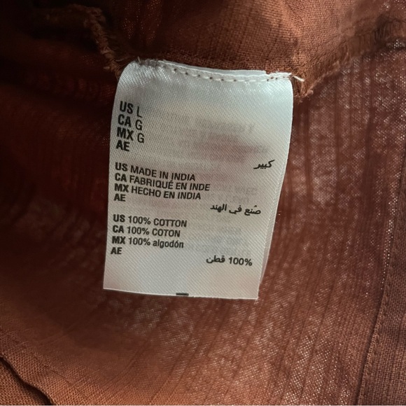 And Now This Rust Orange Cropped Button Up Cotton Shirt - Picture 6 of 6